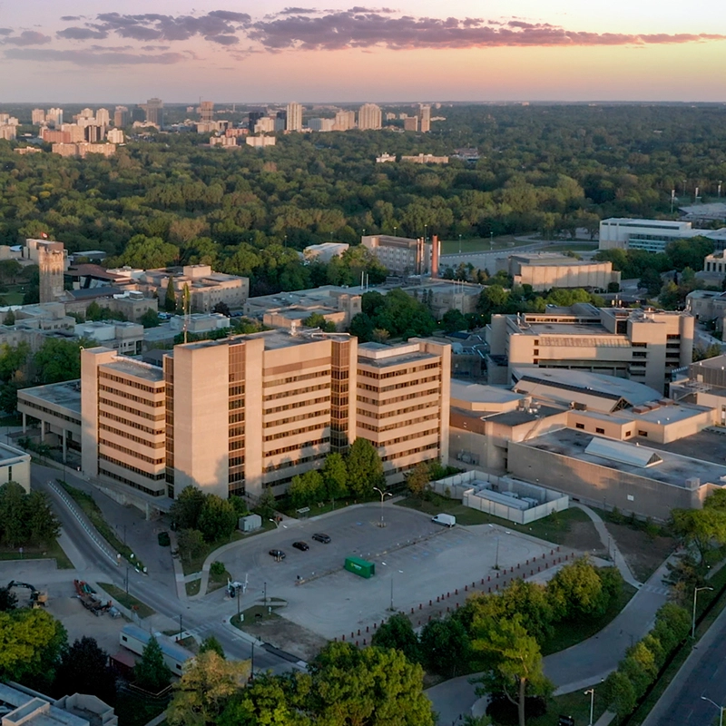 Drone footage of Western University campus during the 'golden hour' prior to sunset.